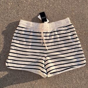 Lauren Ralph Lauren nautical cream navy striped shorts beach boho NWT